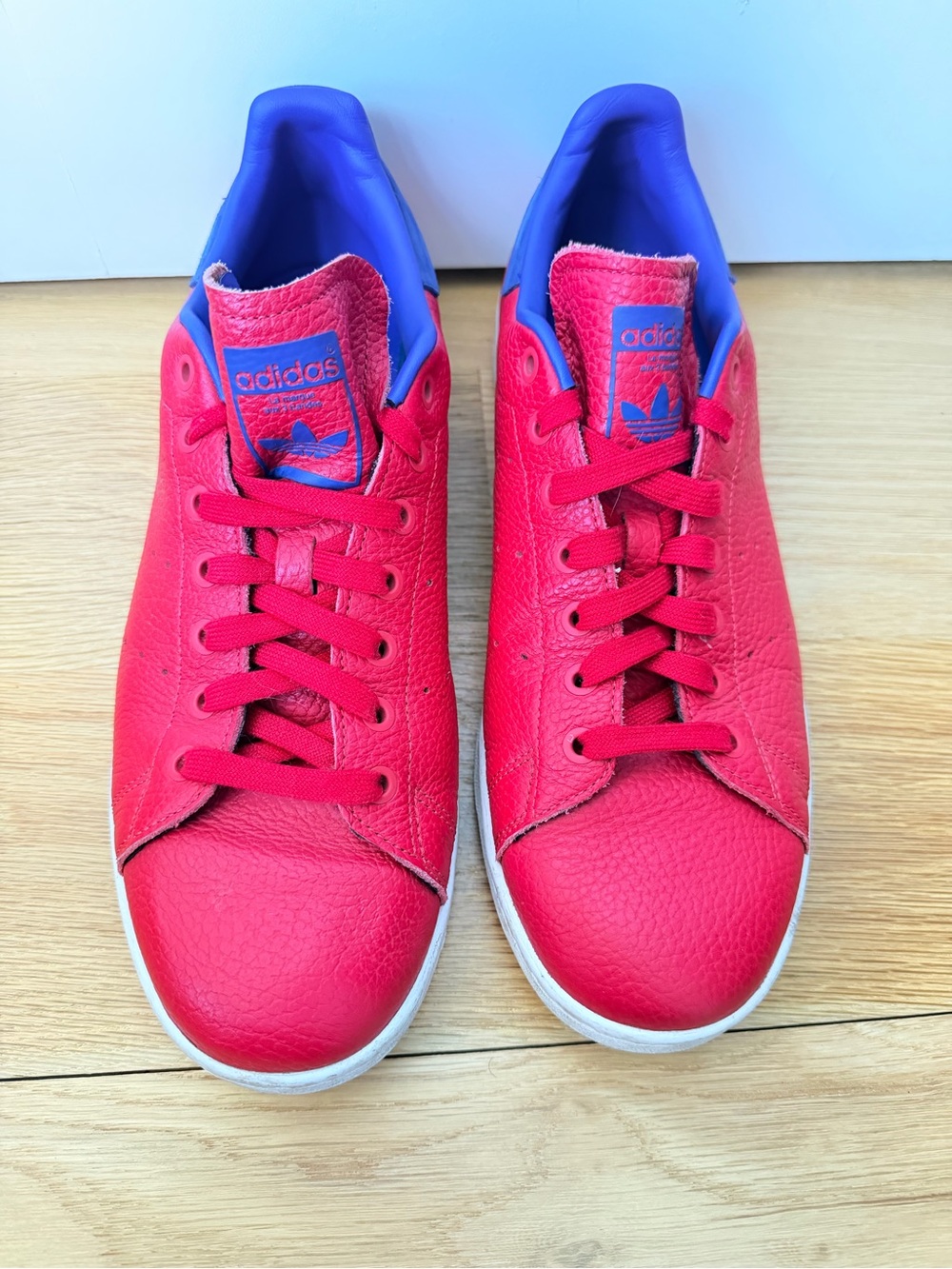Adidas Stan Smith 'Scarlet‎ Collegiate Royal' Mens Sz 10.5 Great Condition